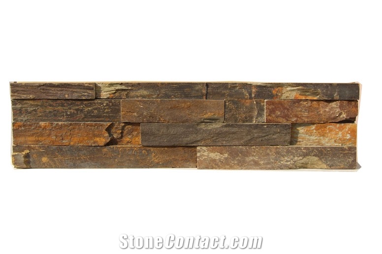 Slate Wall Panel, Brown Slate Cultured Stone