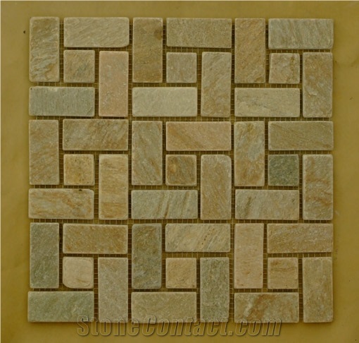 Square Slate Mosaic, Beige Slate Mosaic
