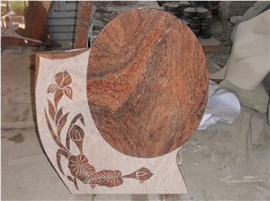 Germany Red Granite Tombstone Flower Monuments