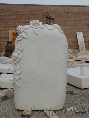 Marble Tombstone Flower Headstone