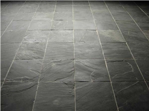 Flooring Rough Slate Tiles, Riven Black Slate Tiles