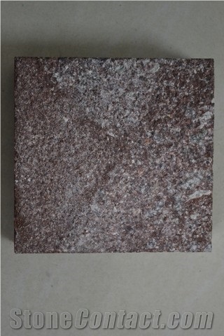 Porphyry Red Cobblestone Paver, Porphyry Red Granite Cobblestone