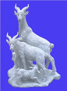 Animal Sheep Stone Statue, Grey Granite Statue