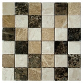 Beige Light Dark Brown Mixed Marble Mosaic