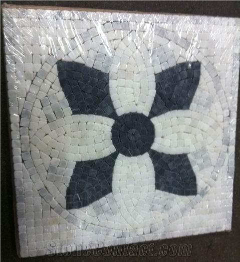Black and White Mixed Marble Mosaic