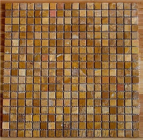 Bronze Yellow Travertine Mosaic