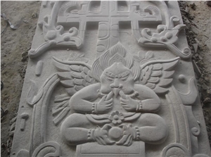 Carved Stone Relief, Grey Granite Relief