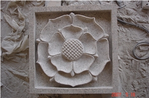 Granite Flower Relief, Yellow Granite Relief