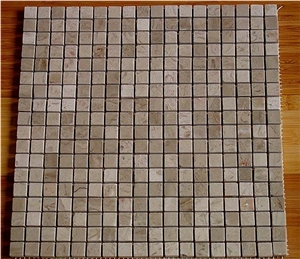 White Crabapple White Marble Mosaic, White Crabapple Beige Marble Mosaic