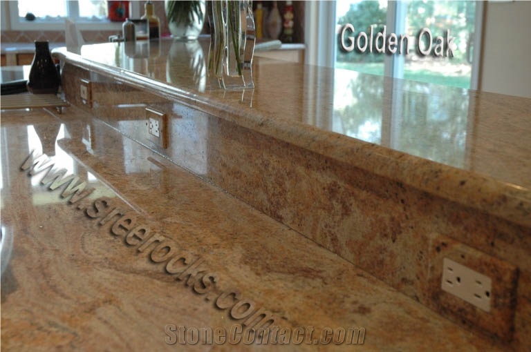 Golden Oak Granite Kitchen Countertops, Yellow Granite