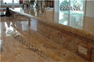 Golden Oak Granite Kitchen Countertops, Yellow Granite