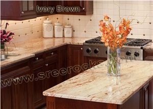 Ivory Brown Granite Kitchen Countertops
