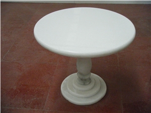 Crystal White Marble Tea Table