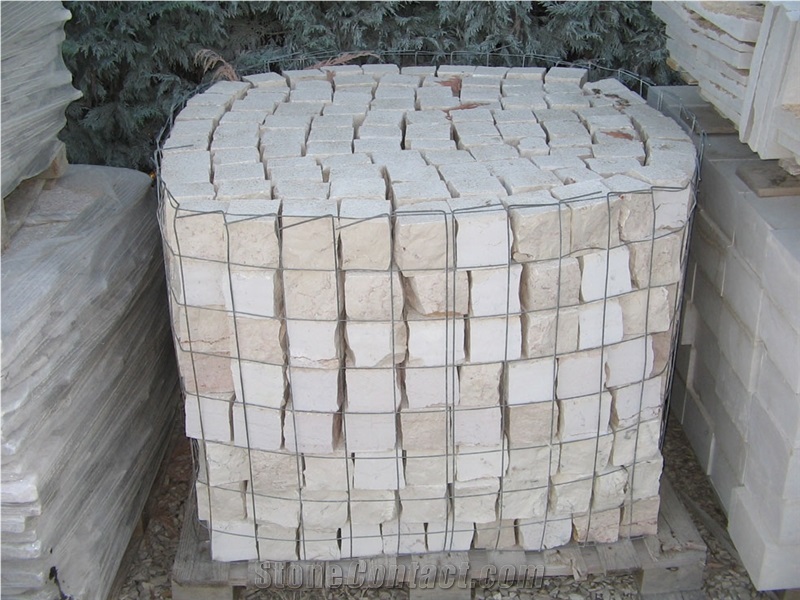 Trani Biancone Cobble Stone, Biancone Di Asiago White Limestone