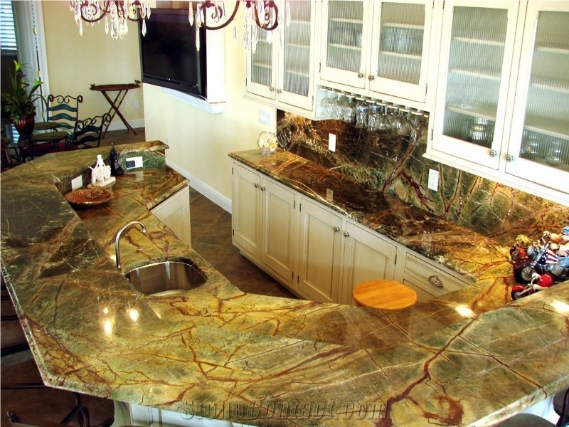 Rainforest Green Marble Countertop, Bidaser Green Marble