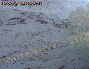 Ivory Brown Granite Slab, India Brown Granite