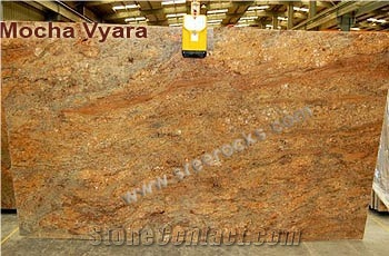 Mocha Vyara Granite Slabs, India Yellow Granite