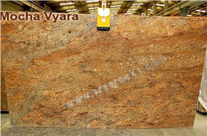 Mocha Vyara Granite Slabs, India Yellow Granite