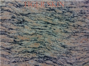 Tiger Skin Granite Slabs, India Yellow Granite