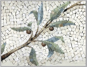 Mosaic Wall Picture, White Marble Art Works