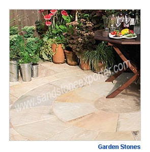 Sandstone Landscaping Stones, Pavers, Fossil Mint Beige Sandstone