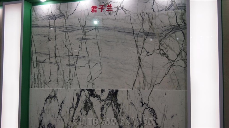 Clivia Slab and Tile, China White Marble