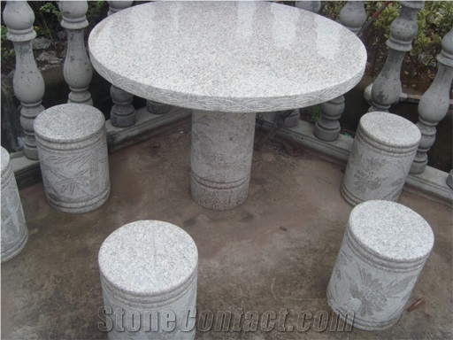 Garden Furniture Outdoor Granite Stone Table Grey Garden Furniture Outdoor Granite Stone