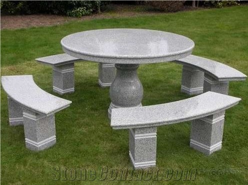 Garden Furniture Outdoor Granite Stone Table Grey Garden Furniture Outdoor Granite Stone