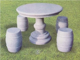 Garden Furniture Outdoor Granite Stone Table, Grey Granite Table