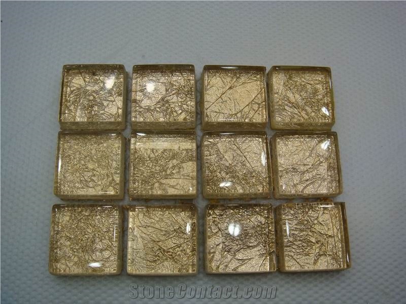Gold Foil Glass Mosaic Tile