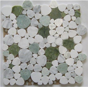 Heart Shape Stone Mosaic, Dandong Green ,Carrara White ,Green Gem ,Ariston Marble Mosaic