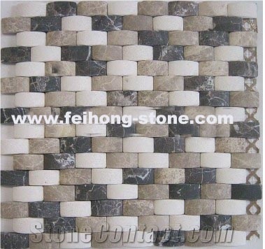 Honed Stone Mosaic, Emperador Light Marble Mosaic