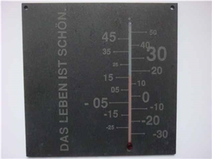Slate Thermometer, Black Slate Artifacts, Handcrafts