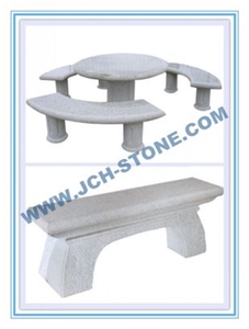 Table and Chairs, Grey Granite Table