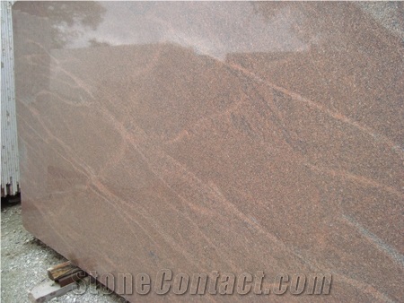 English Teak Granite Slabs, India Brown Granite