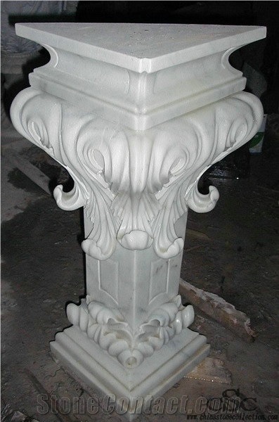 Column White Marble Sculpture