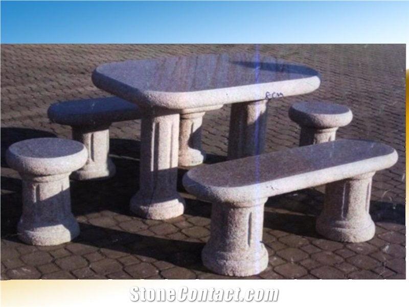 Stone Table and Bench, Garden Table