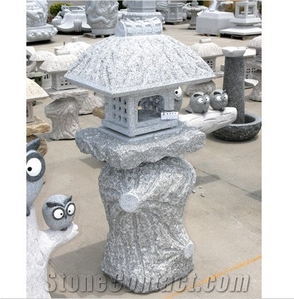 Granite Japanese Lanterns for Landscaping, Grey Granite Japanese Lanterns