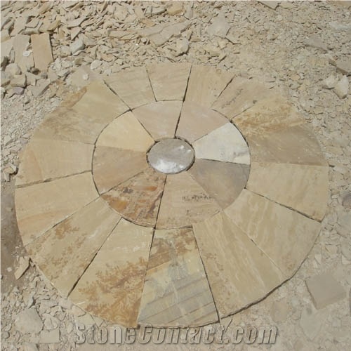 Stone Circles, Sandstone Patio, Dholpur Beige Sandstone