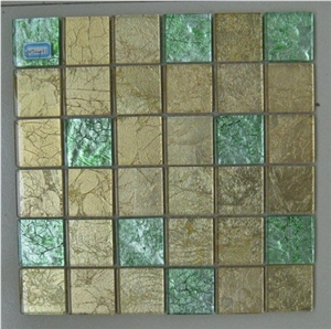 Green Blend Gold Glass Mosaic