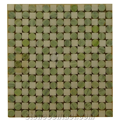 Green Dot Marble Mosaic