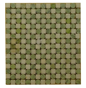 Green Dot Marble Mosaic