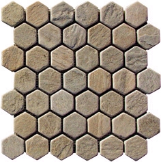 Hexagon Slate Mosaic, Beige Slate Mosaic