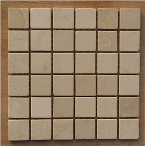 Honed Marble Mosaic Pattern, Beige Marble Mosaic Pattern