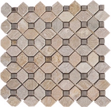 Rhombus Mosaic Tile, Beige Slate Mosaic