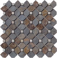 Rhombus Slate Mosaic Pattern, Brown Slate Mosaic Pattern