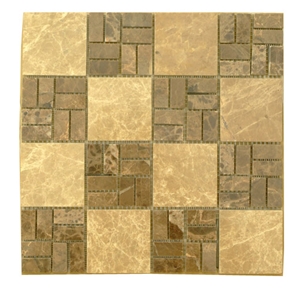 Square Marble Mosaic, Brown Marble Mosaic