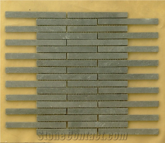 Strip Slate Mosaic, Grey Slate Mosaic