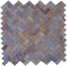 Waved Slate Mosaic, Lilac Slate Mosaic