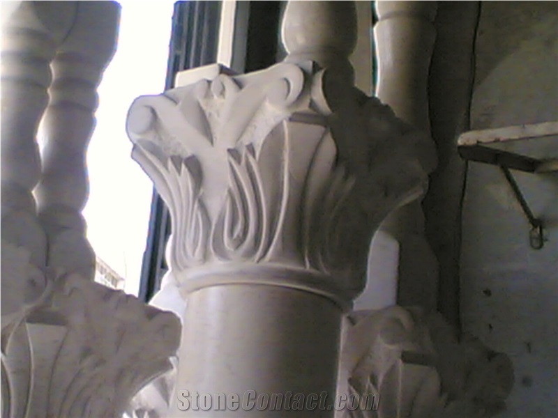 Head Of Columns, Hebron Bone White Limestone
